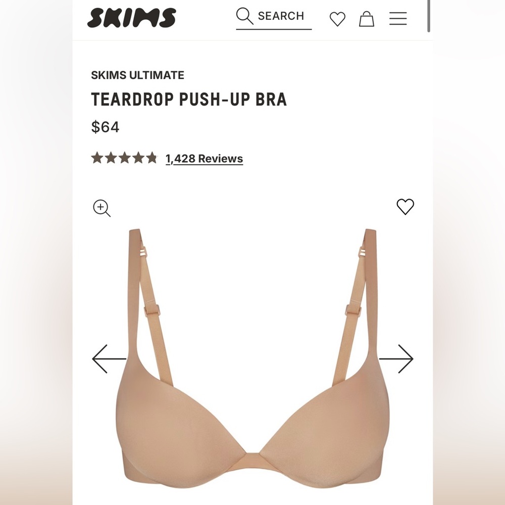 SKIMS Seamless Tan Push-up Bra